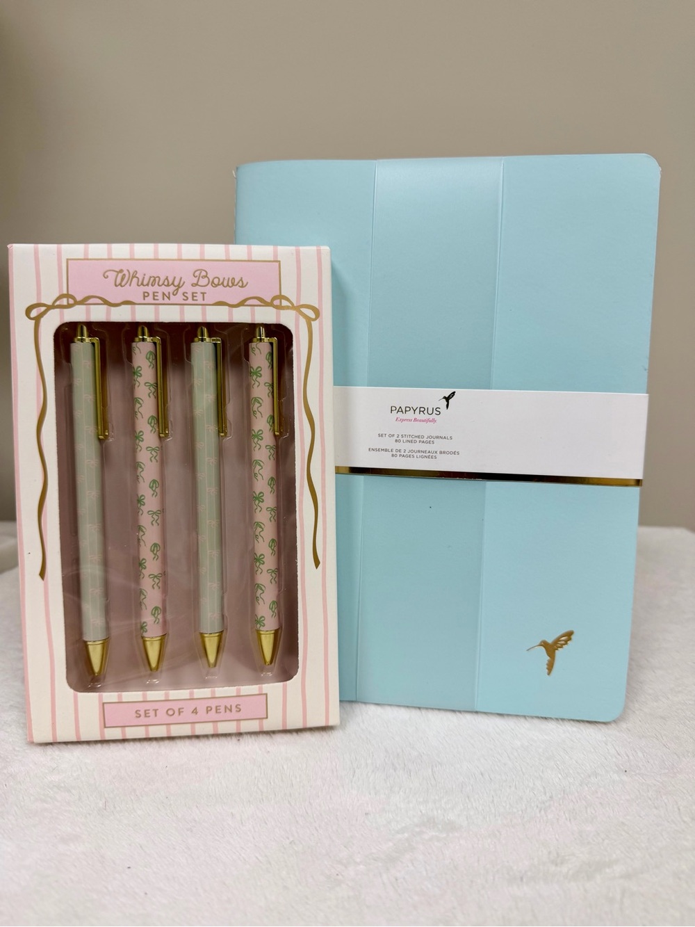 Papyrus Set of 2 Journals with Whimsy Bows Pen Set